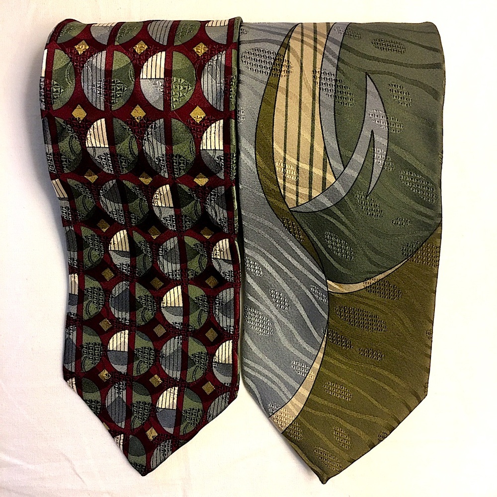Set of 2 Geoffrey Beene 100% Silk Men’s Ties